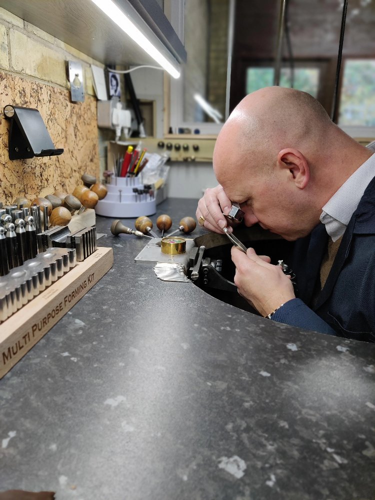 Gavin Marsh at the workshop bench